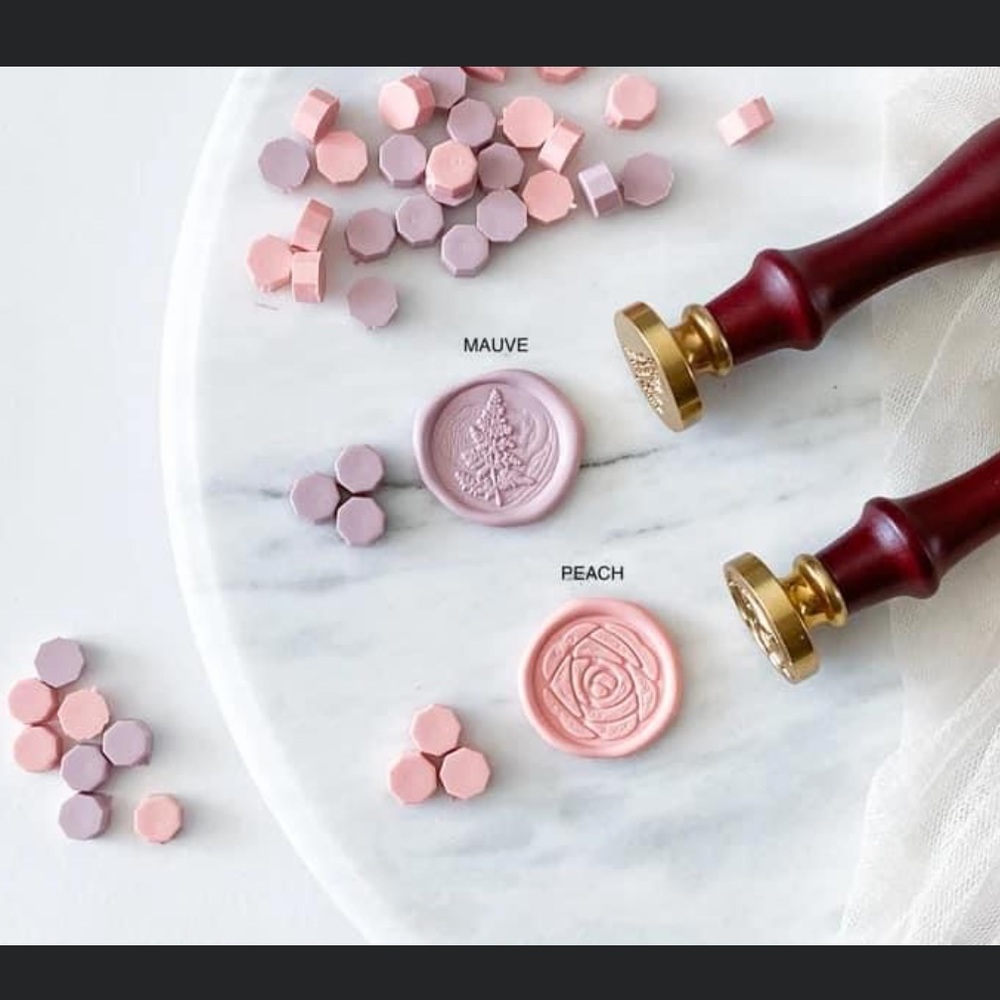Peach wax beads